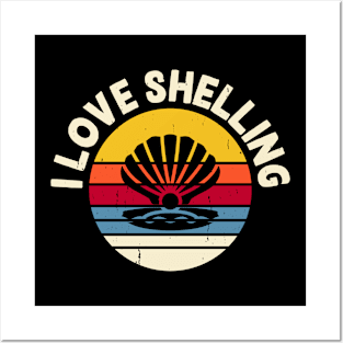 I Love Shelling T Shirt For Women Men Posters and Art